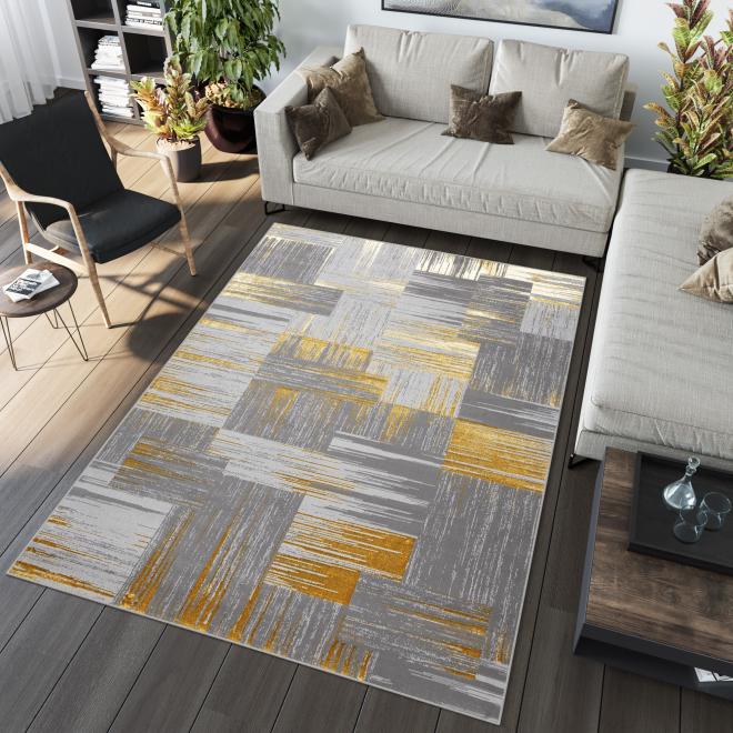 Moderní koberec se vzorem šedé barvy