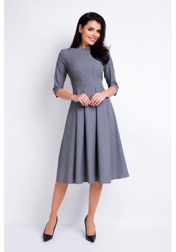 Dámské šaty šedé barvy s rozšířenou sukní