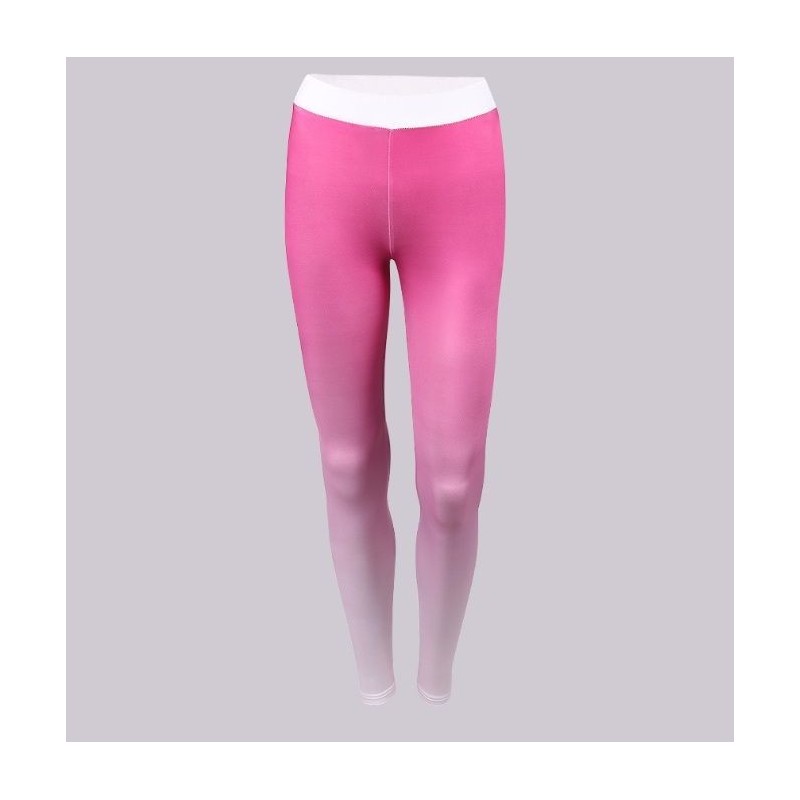 Sportovní dámské legíny růžové barvy s kontrastními prvky