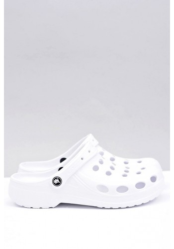 Pánské módní pantofle kroksy v bílé barvě