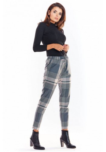 Barevné vzorované kalhoty s elastickým pasem pro dámy