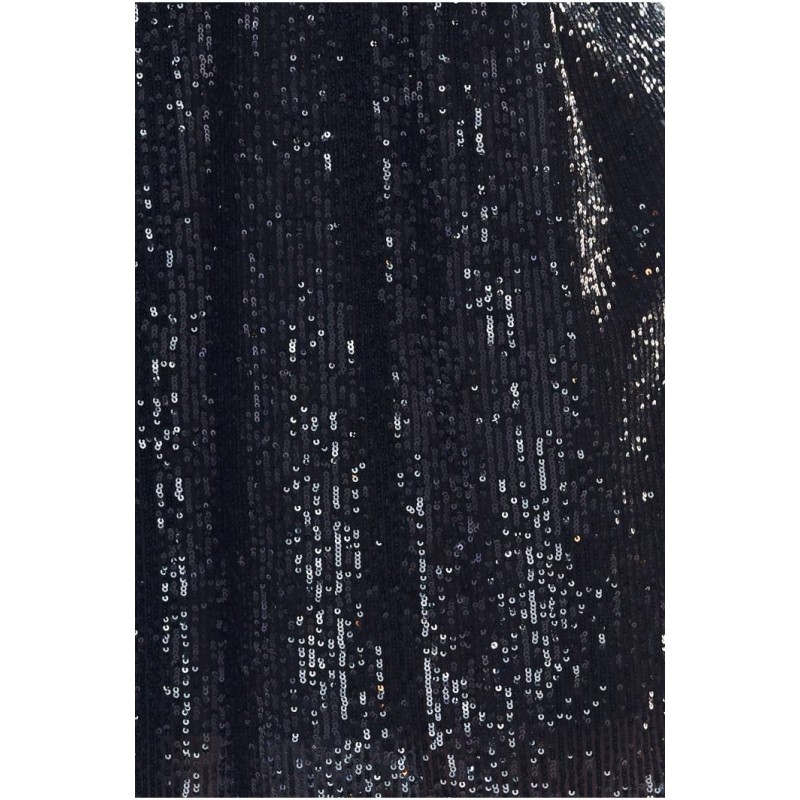 Flitrované dámské šaty černé barvy s jedním rukávem