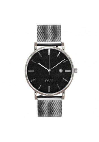 Stylové pánské hodinky stříbrno-černé barvy s kovovým řemínkem