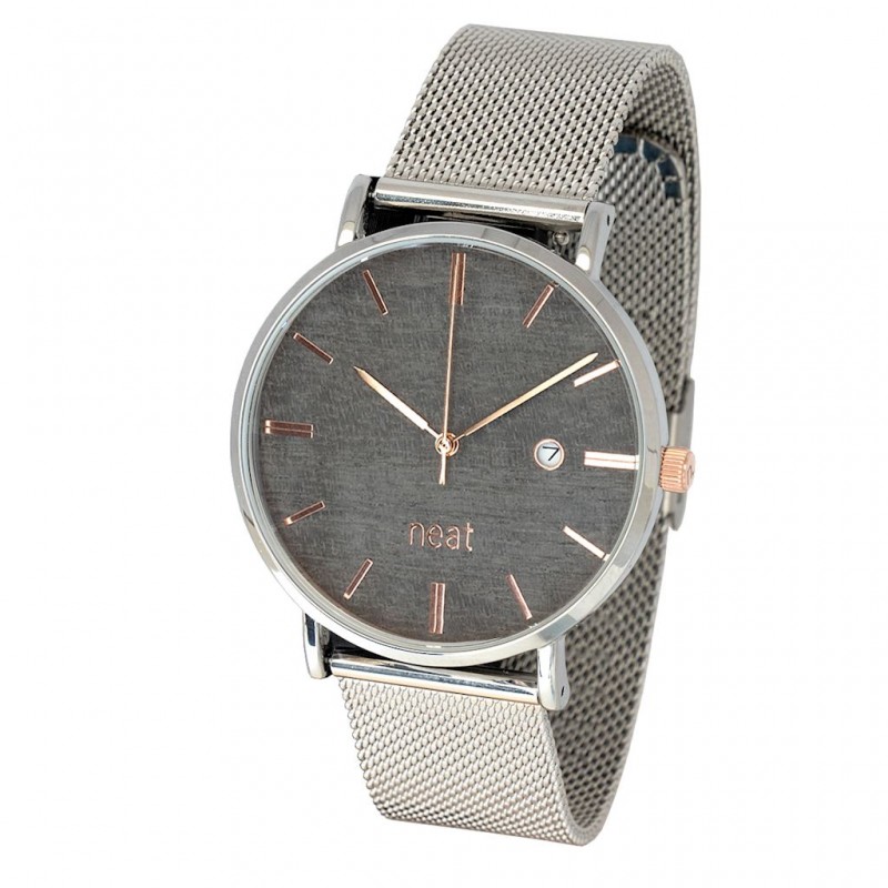 Stylové pánské hodinky stříbrno-šedé barvy s kovovým řemínkem