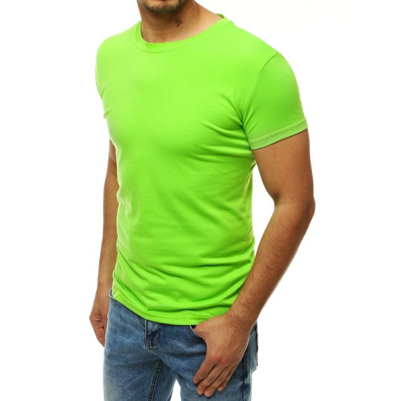 Klasické pánské tričko limetkové barvy s krátkým rukávem