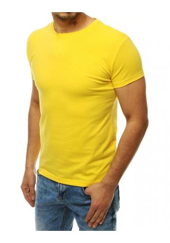 Klasické pánské tričko žluté barvy s krátkým rukávem