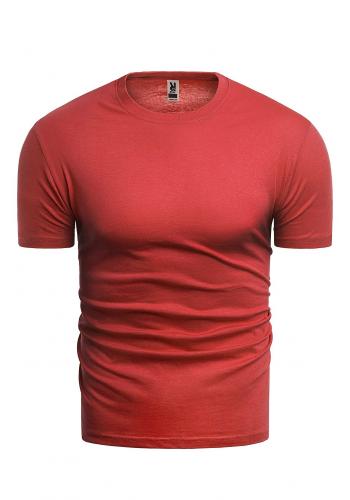Červené bavlněné triko s krátkým rukávem pro pány