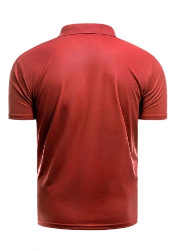 Vypasovaná pánská polokošile červené barvy s třemi knoflíky