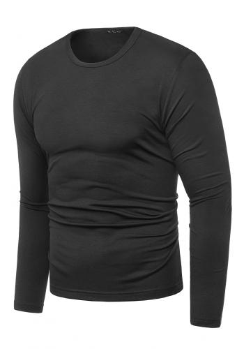Klasické pánské tričko černé barvy s dlouhým rukávem