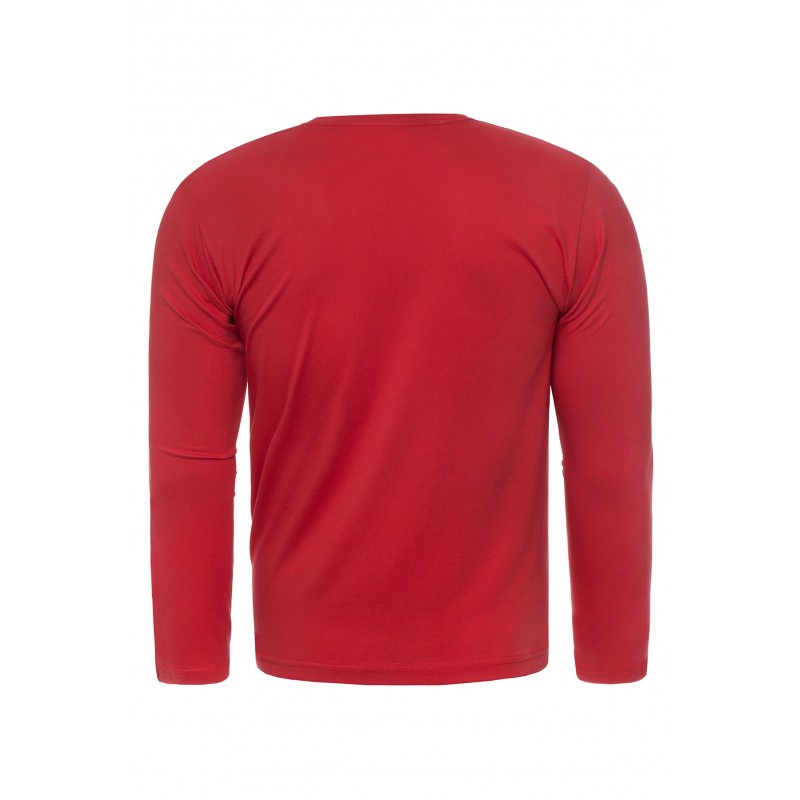 Červené klasické tričko s dlouhým rukávem pro pány