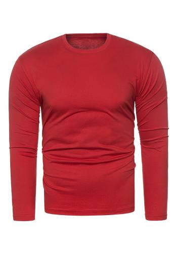 Červené klasické tričko s dlouhým rukávem pro pány