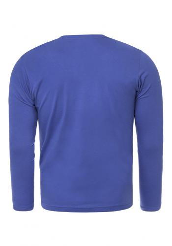 Pánské klasické tričko s dlouhým rukávem v modré barvě