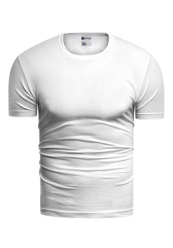 Pánské klasické tričko s krátkým rukávem v bílé barvě