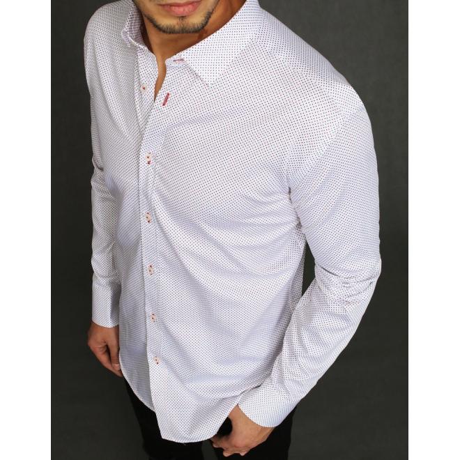 Bavlněná pánská košile bílé barvy se vzorem