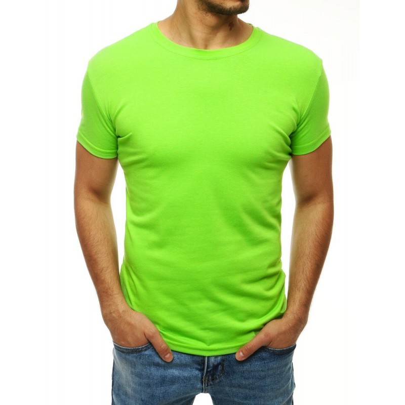 Klasické pánské tričko limetkové barvy s krátkým rukávem