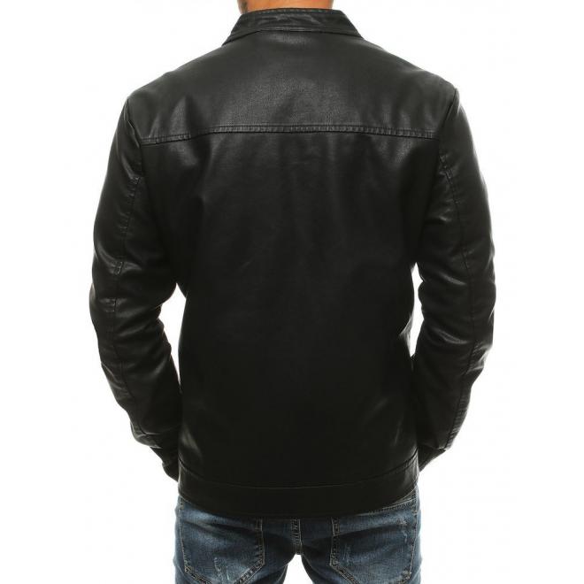 Pánská kožená bunda v černé barvě