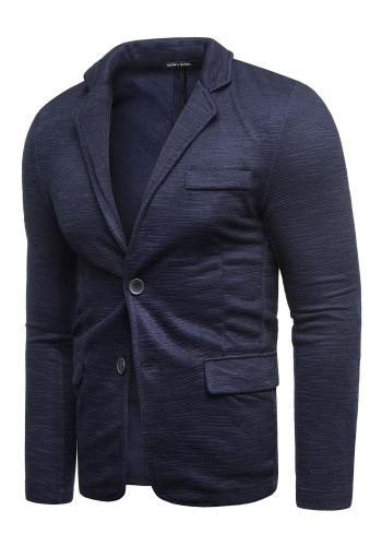 Pánské neformální sako s knoflíky v tmavě modré barvě