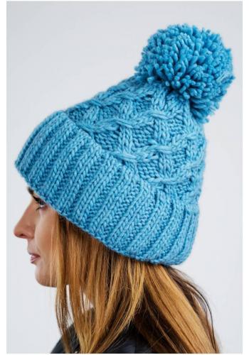 Dámská teplá čepice na zimu v modré barvě