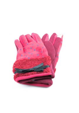 Červené zimní rukavice se srdíčky pro dámy