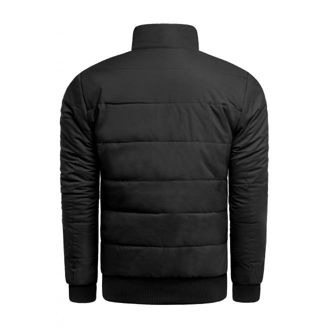 Zimní pánská bunda černé barvy s prošíváním