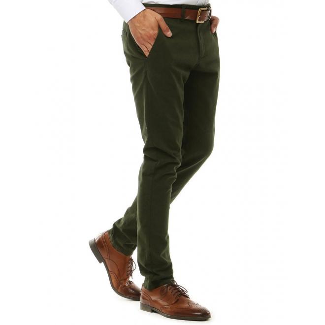 Elegantní pánské Chinos kalhoty zelené barvy