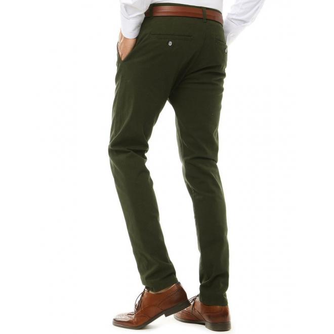 Elegantní pánské Chinos kalhoty zelené barvy
