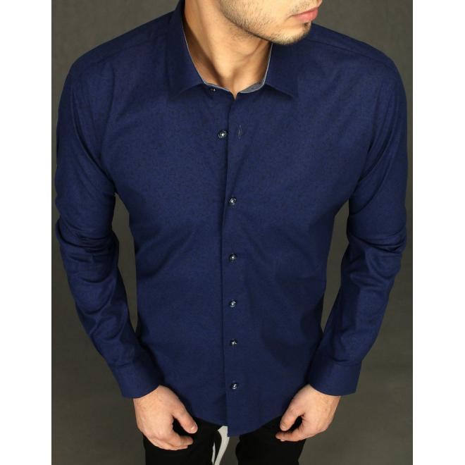 Elegantní pánská košile modré barvy se vzorem