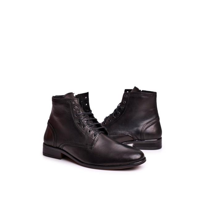 Černé elegantní kožené boty pro pány