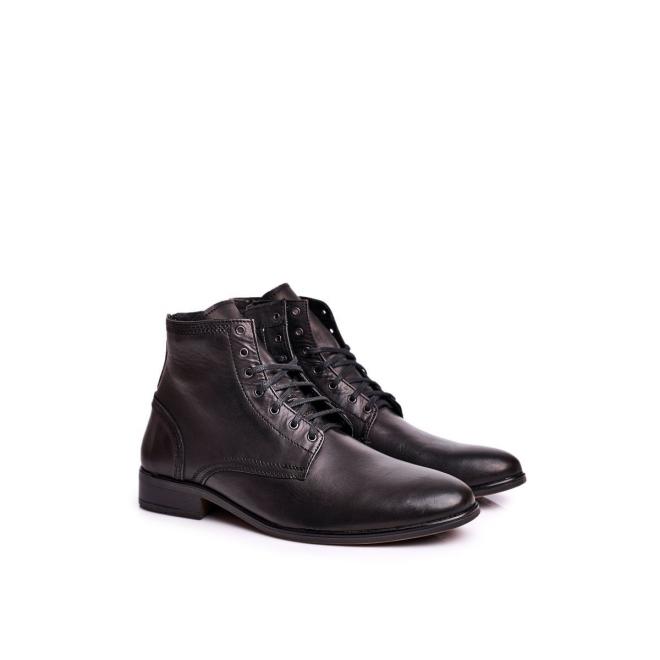 Černé elegantní kožené boty pro pány