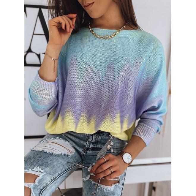 Oversize dámský svetr s barevným motivem