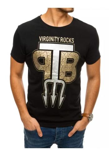 Pánské stylové trička s potiskem v černé barvě