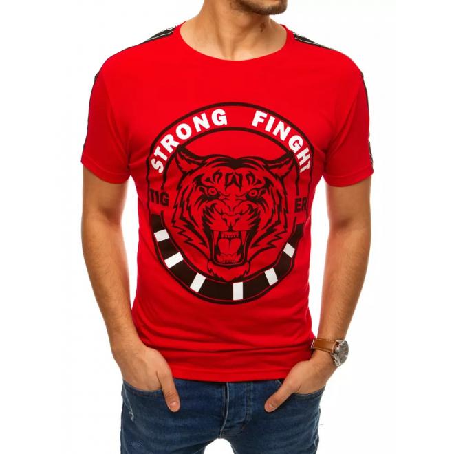 Červené módní tričko s potiskem pro pány
