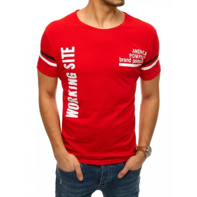 Červené sportovní tričko s potiskem pro pány