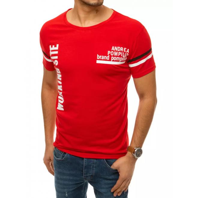 Červené sportovní tričko s potiskem pro pány