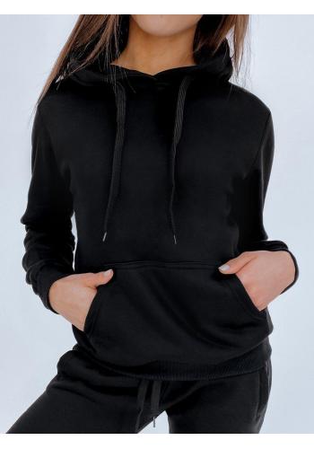 Sportovní dámská mikina černé barvy s kapucí