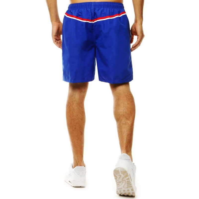 Pánské koupací šortky s kontrastním pásem vzadu v modré barvě