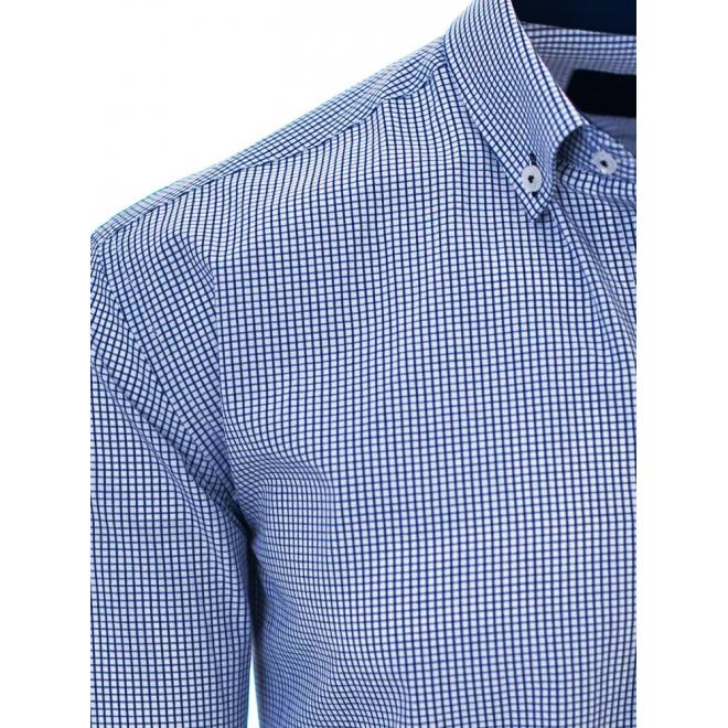 Pánská košile s kostkovaným vzorem v modré barvě
