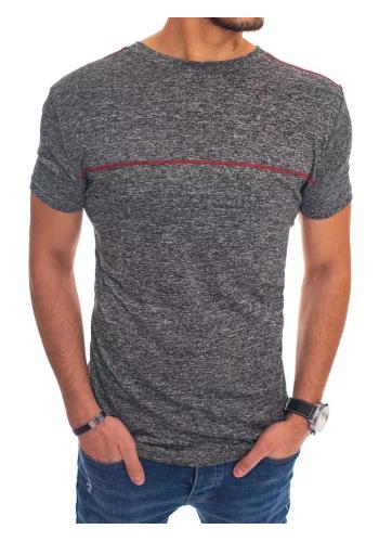 Pánské klasické tričko s krátkým rukávem v tmavě šedé barvě