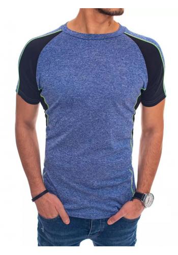 Pánské módní trička s krátkým rukávem v modré barvě
