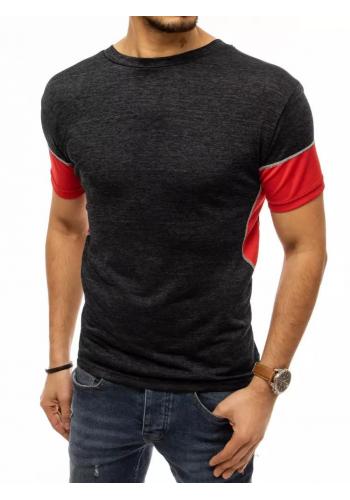 Módní pánské trička černé barvy s kontrastními vložkami
