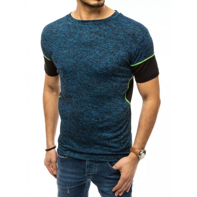 Modré módní tričko s kontrastními vložkami pro pány