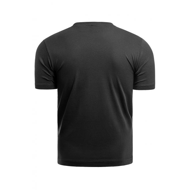 Pánské klasické tričko s potiskem v černé barvě
