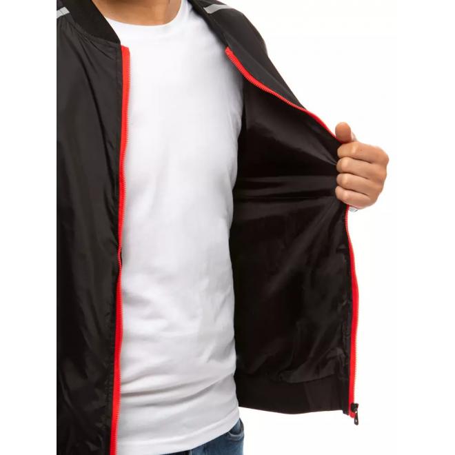 Pánská přechodná bunda s reflexními doplňky v černé barvě