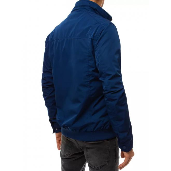 Přechodná pánská bunda tmavě modré barvy bez kapuce