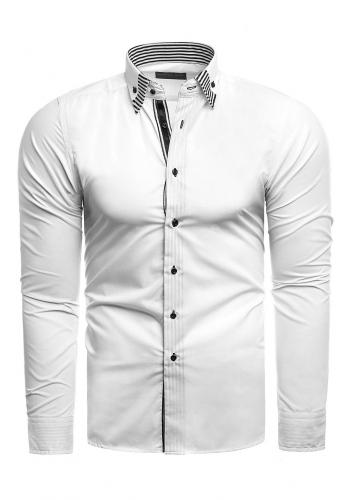 Elegantní pánská košile bílé barvy s dlouhým rukávem