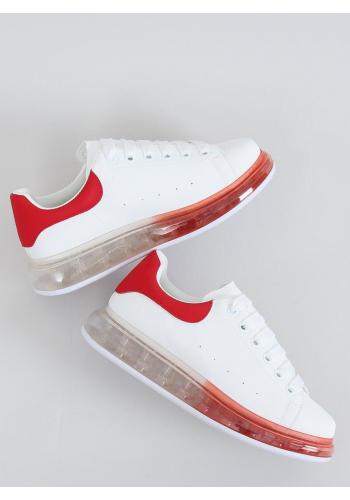 Bílo-červené sportovní tenisky s ombre podrážkou pro dámy