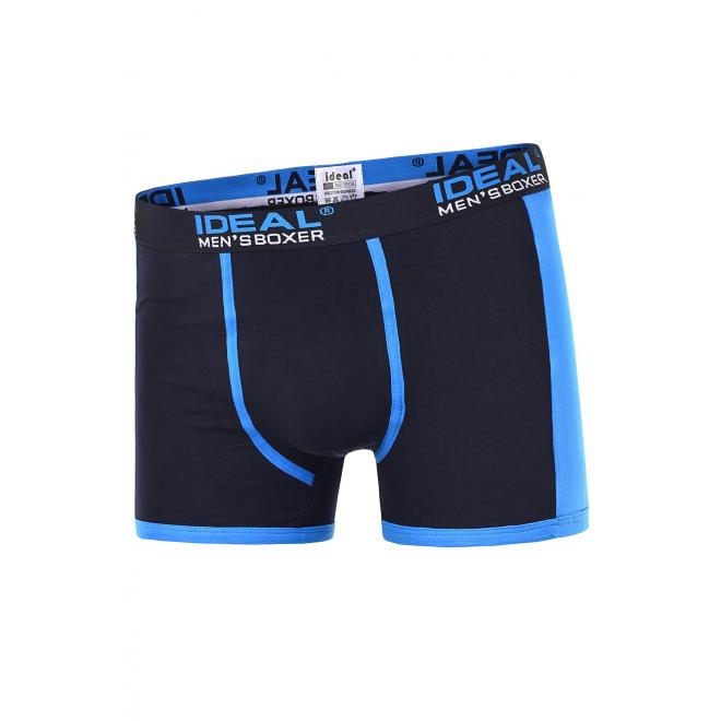 Pánské bavlněné boxerky s kontrastními vložkami v tmavě modré barvě