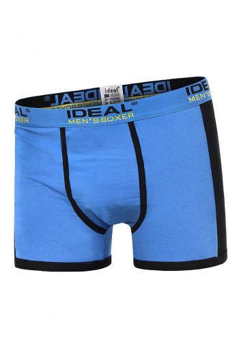 Světle modré bavlněné boxerky s kontrastními vložkami pro pány