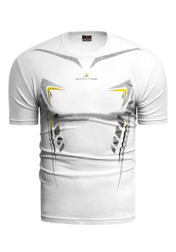 Pánské sportovní tričko s potiskem v bílé barvě