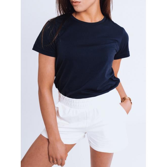 Klasické dámské tričko modré barvy s krátkým rukávem